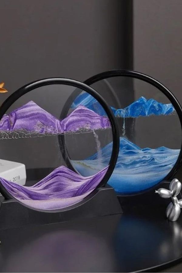 3D Dekoratif Yuvarlak Kum Saati 14,5 Hareketli Kum Saati Derin Deniz Doğal Sandscape Akan Kum Yuvarlak kum