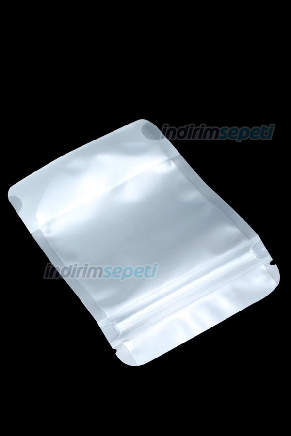 4 Adet Fermuarlı Plastik Gıda Poşeti Buzlu Şeffaf Kilitli Tabanlı 26,5 x 16 cm