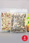 4 Adet Fermuarlı Plastik Gıda Poşeti Buzlu Şeffaf Kilitli Tabanlı 26,5 x 16 cm