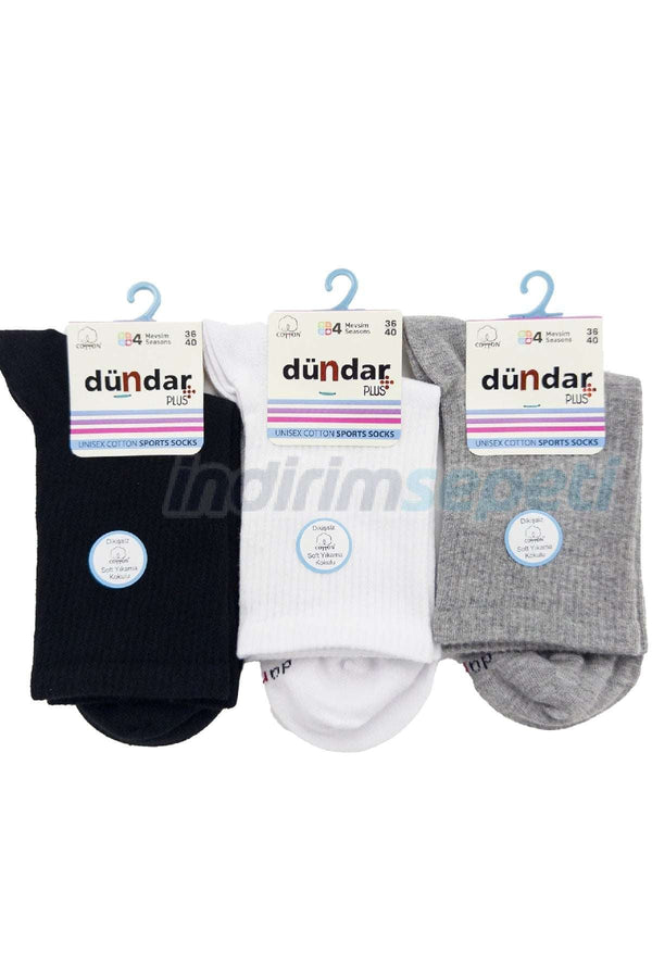 12 Adet Siyah Beyaz Gri Unisex Çorap Nefes Alabilir İş ve Günlük Kullanım Rahat Kalıp Makinede Yıkanabilir