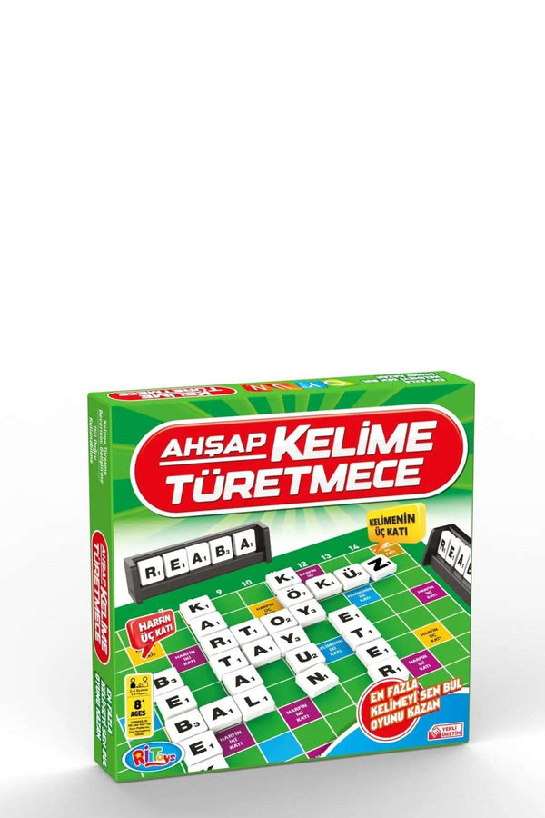 Ahşap Kelime Üretme Türetme Oyunu (Kelime Zeka Akıl Strateji Sözcük Kutu Oyunu, Kelime Avı)