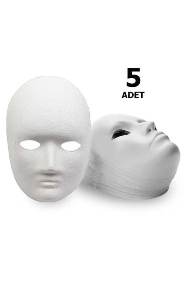5 Adet, Karton Maske, Boyanabilir, Eğitici Maske Boyama, Etkinlik ve Hobi Maskesi