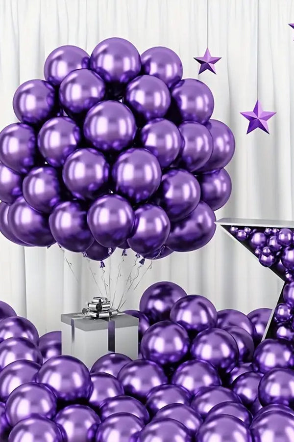 10 Adet Krom Mor Pruple Renk Aynalı Balon Düğün, Nişan, Doğum Günleri, Parti, Mezuniyet