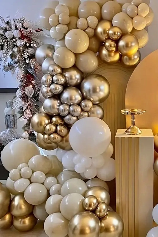100 Adet Krom Krem PROSECCO Renk Aynalı Balon Düğün, Nişan, Doğum Günleri, Parti, Mezuniyet