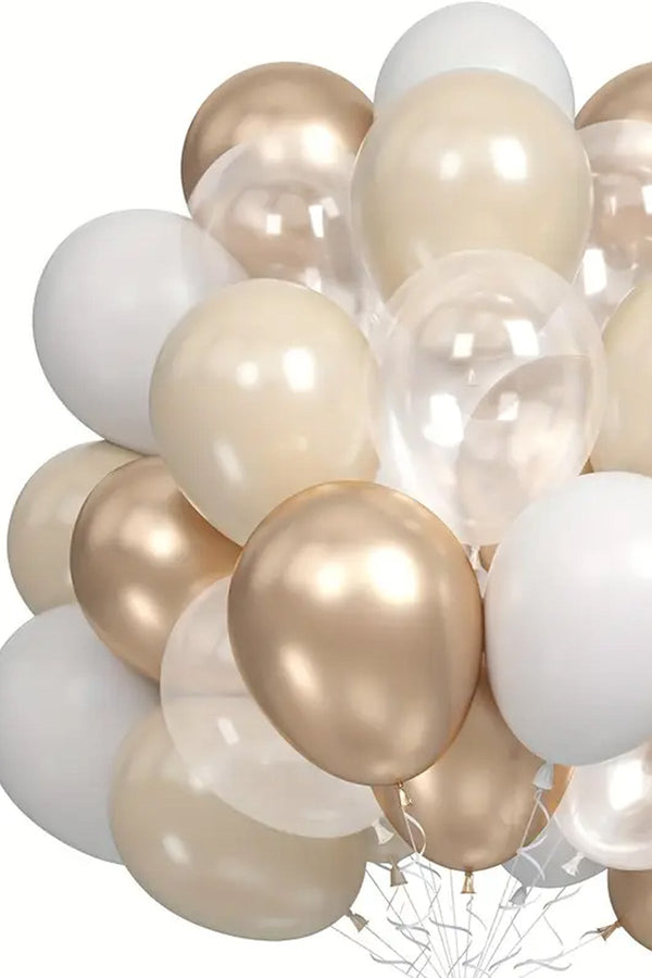 100 Adet Krom Krem PROSECCO Renk Aynalı Balon Düğün, Nişan, Doğum Günleri, Parti, Mezuniyet