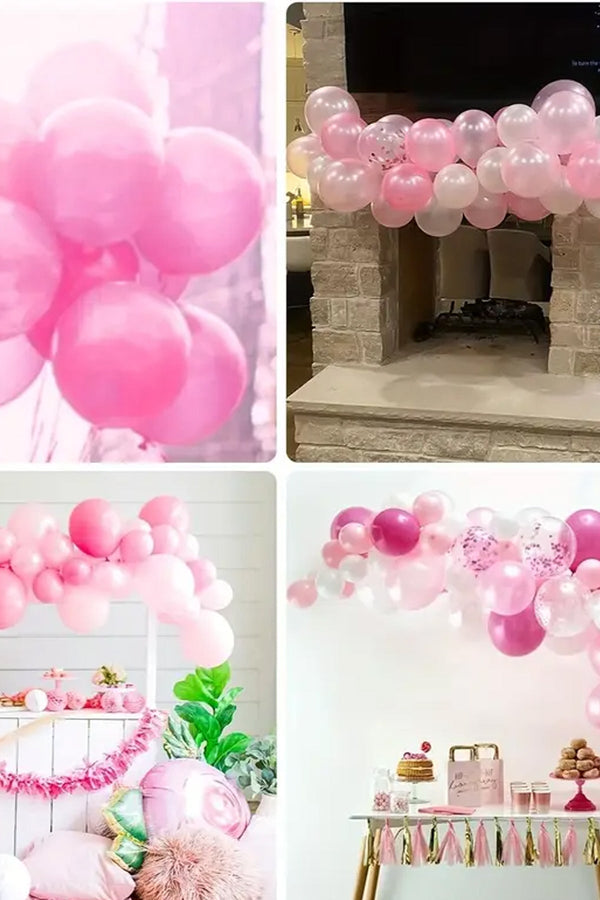 100 Adet Metalik Krom Pembe Balon Kız Kadın Doğum Günü Süsleme Düğün Bebek Partisi