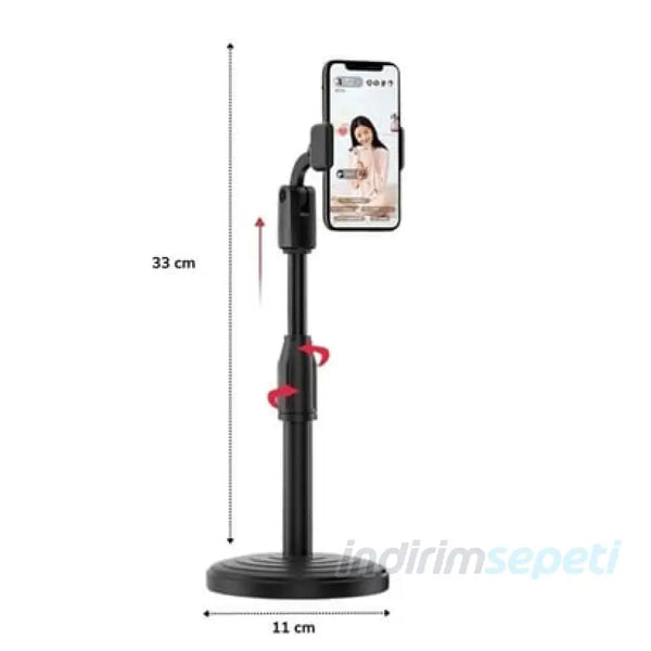 360 Derece Döndürülebilir Masaüstü Teleskopik Telefon Standı Çok Fonksiyonlu Telefon Tutucu