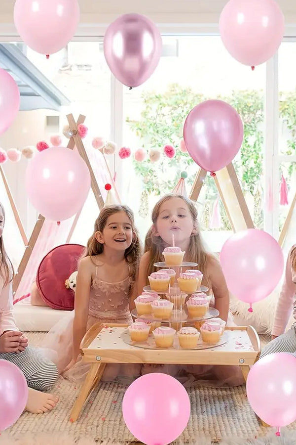100 Adet Metalik Krom Pembe Balon Kız Kadın Doğum Günü Süsleme Düğün Bebek Partisi