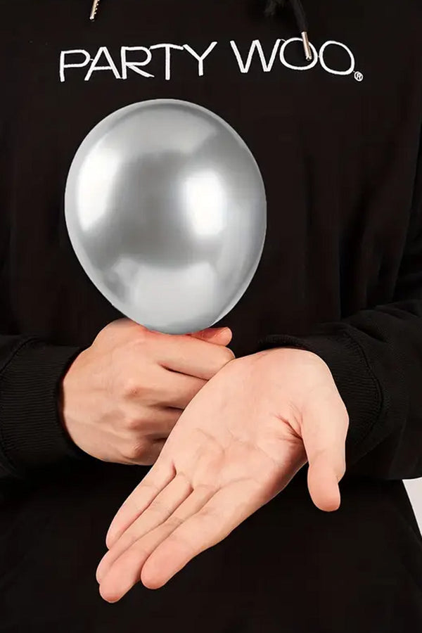 100 Adet Metalik Krom Silver Gümüş Balon Doğum Günü Süsleme Düğün Bebek Parti Balonları