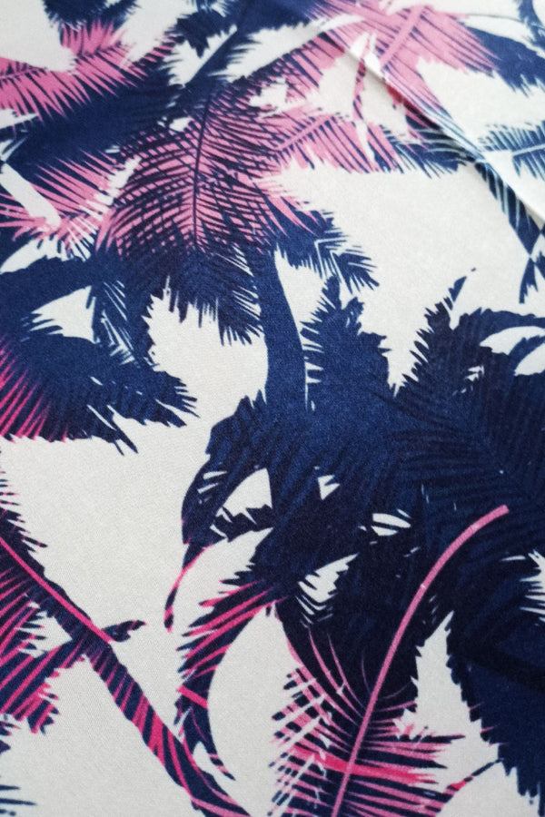 Fular Bandana Palmiye Renkli Desenli Rayon Viskon Saten