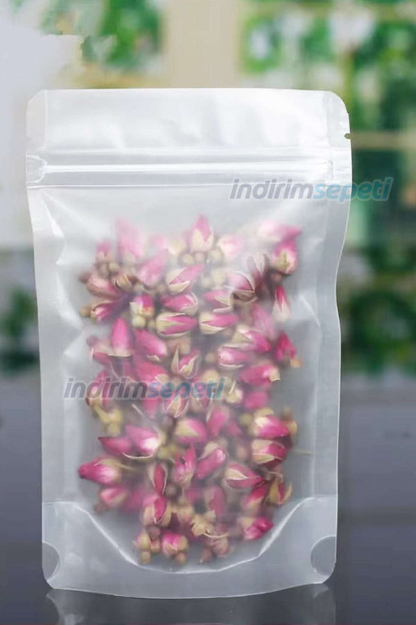 4 Adet Fermuarlı Plastik Gıda Poşeti Buzlu Şeffaf Kilitli Tabanlı 26,5 x 16 cm