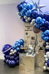 100 Adet Metalik Krom Mavi Blue Renk Balon Doğum Günü Süsleme Düğün Bebek Parti Balonları