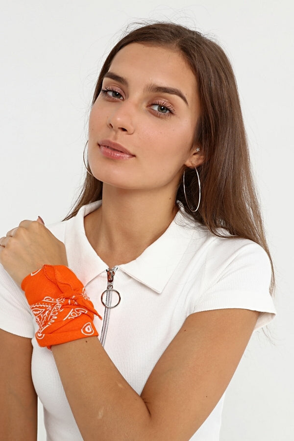 Bandana Etnik Desenli Bisiklet & Motosiklet Etkinlik Gezi Eğlence Pamuklu Turuncu