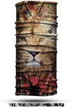 Aslan Desenli Çok Renkli Dikişsiz Bandana Buff 50x25 cm Mikro Fiber Boyunluk