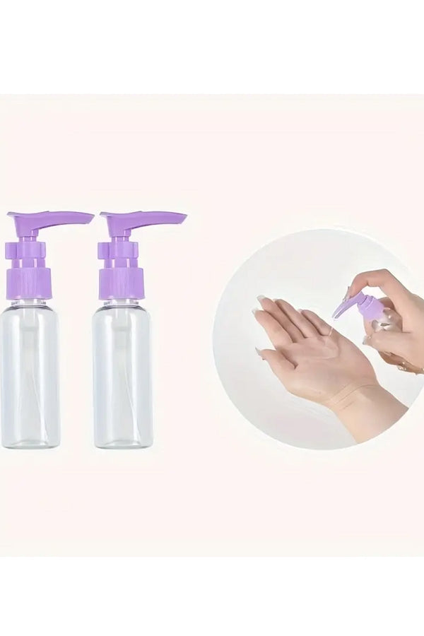 7 Parçalı Seyahat Kozmetik Kap Seti,Sprey Şişe Plastik Losyon Şampuan Krem Kavanoz Yeniden Doldurulabilir Makyaj Kap