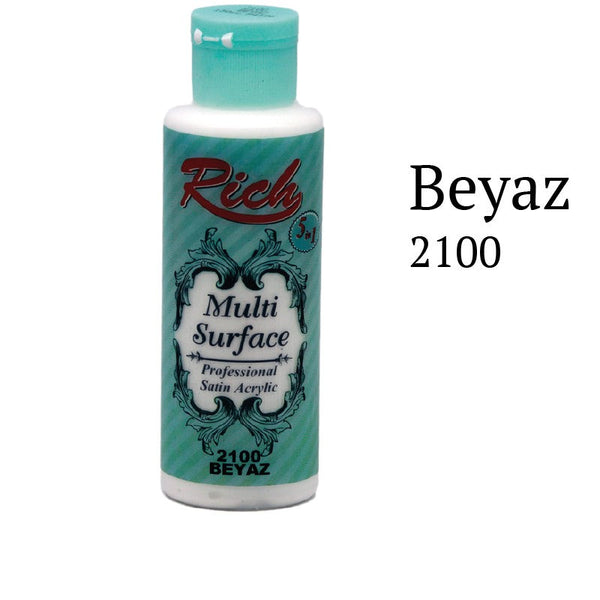 Rich Multi Surface 2100 BEYAZ Akrilik Boya 120cc